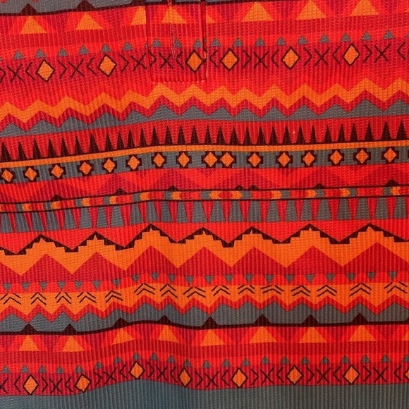 Bohemian Aztec Colorful Henley Pull Over Top - Picture 8 of 11